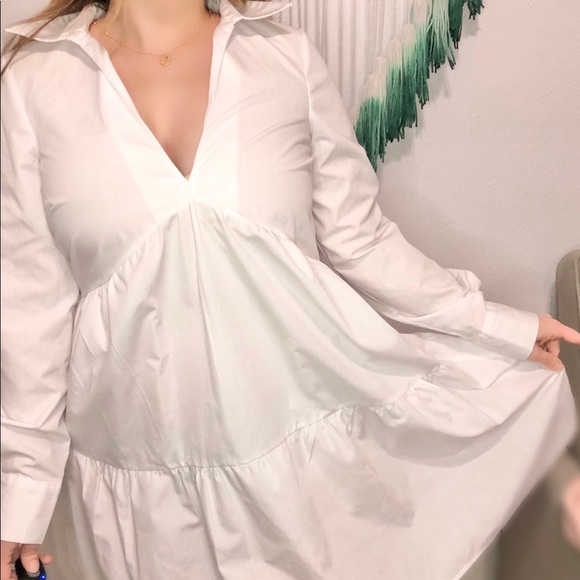ASOS cotton smocked shirt dress